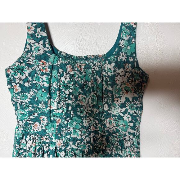 Land of the Free Women's Green Floral Tank Ruffled Lines Short Dress Large - Picture 12 of 13